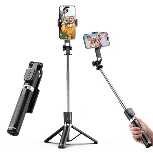 UBeesize Selfie Stick Tripod for iPhone and Android 52 Extendable Phone Tripod Stand with Remote Portable Selfie Sticks with Phone Holder for Video Recording Travel - Image 1