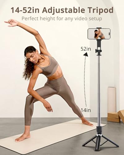 UBeesize Selfie Stick Tripod for iPhone and Android 52 Extendable Phone Tripod Stand with Remote Portable Selfie Sticks with Phone Holder for Video Recording Travel - Image 3