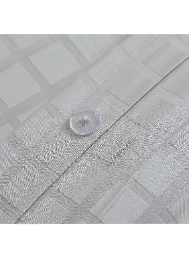 Home Box Opulent Luxe 3-Piece Cotton Solid Dobby Super King Duvet Cover Set - 220x240 cm - Image 4