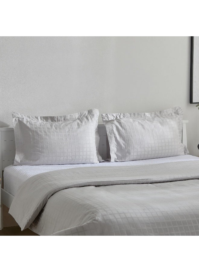 Home Box Opulent Luxe 3-Piece Cotton Solid Dobby Super King Duvet Cover Set - 220x240 cm - Image 1