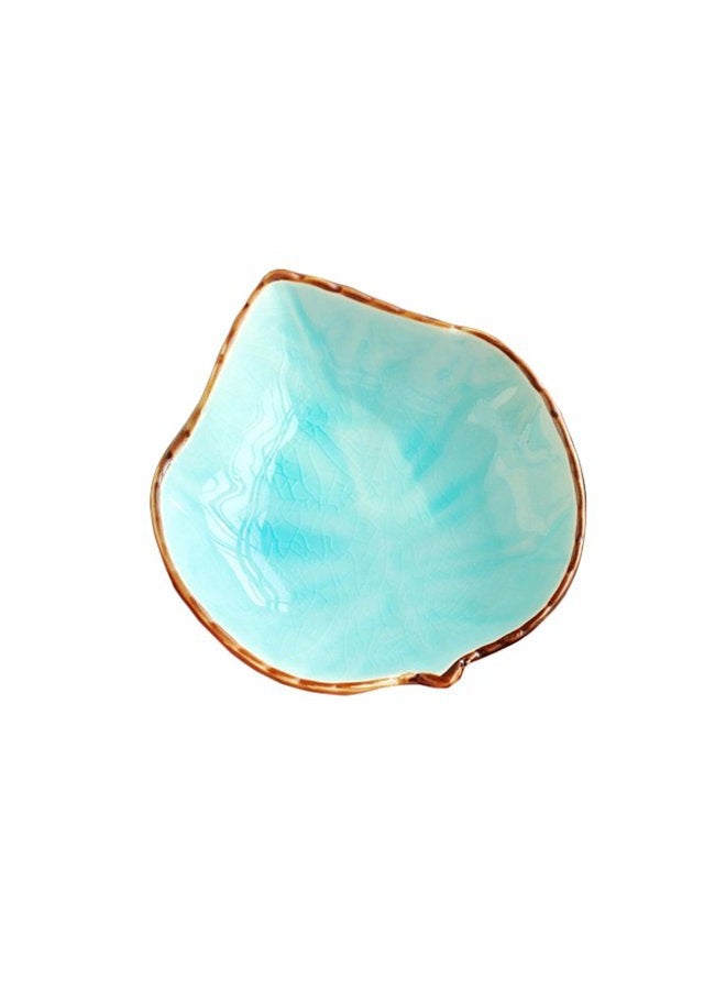 WAIT FLY Lovely Grape Leaves Shaped Ceramics Seasoning Dishes/Tea Bag Holders/Ketchup Saucer/Appetizer Plates/Vinegar Spice Salad Soy Sushi Wasabi Seasoning Dipping Bowls, Set of 3 - Image 3