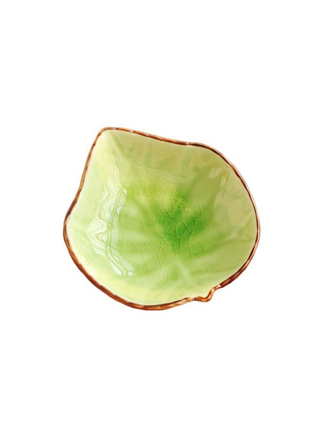 WAIT FLY Lovely Grape Leaves Shaped Ceramics Seasoning Dishes/Tea Bag Holders/Ketchup Saucer/Appetizer Plates/Vinegar Spice Salad Soy Sushi Wasabi Seasoning Dipping Bowls, Set of 3 - Image 4