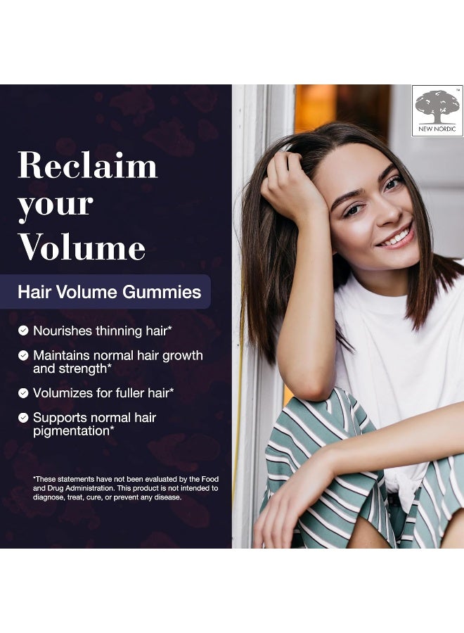 New Nordic Hair Volume Gummies | With Biotin For Healthy Skin & Nails Swedish Made 60 Count - Image 2