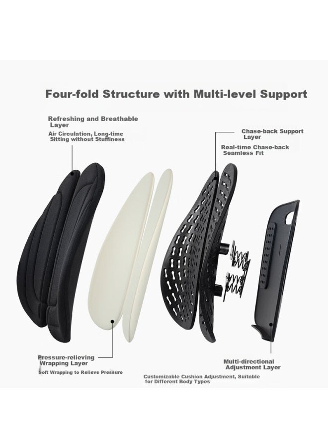 Jago Ergonomic Lumbar Support Back Cushion For Office Chair, Memory Foam Backrest Pillow For Back Pain Relief, Adjustable Lumbar Support For Sitting Long Hours - Image 2