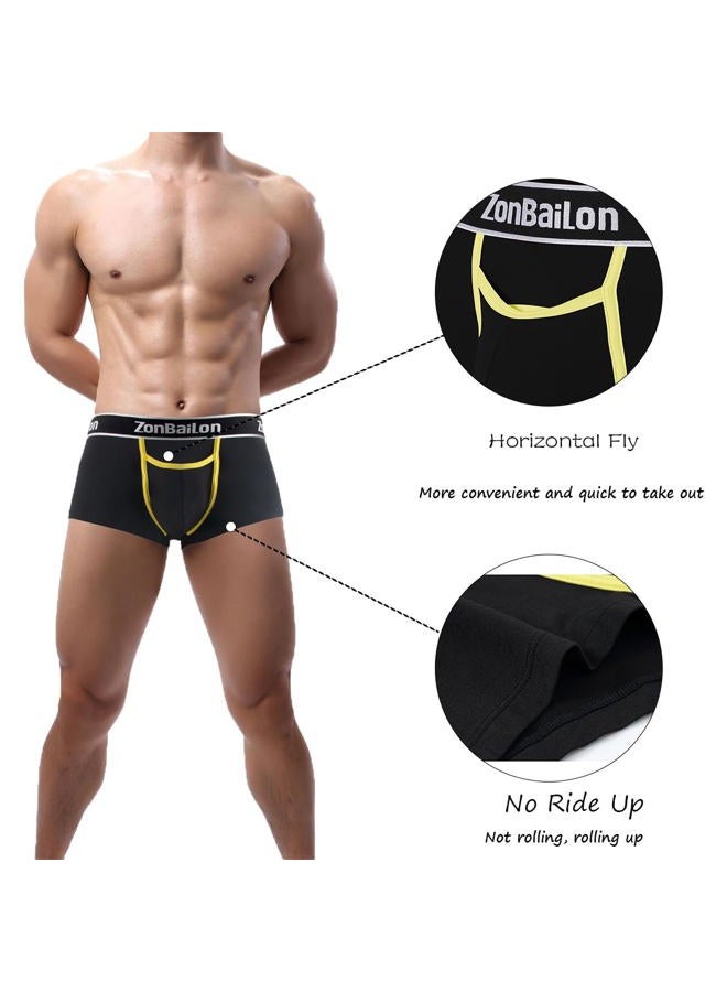 ZONBAILON 3-Pack Mens Underwear Comfy Big and Tall Underpants Pouch Open Fly M - Image 2