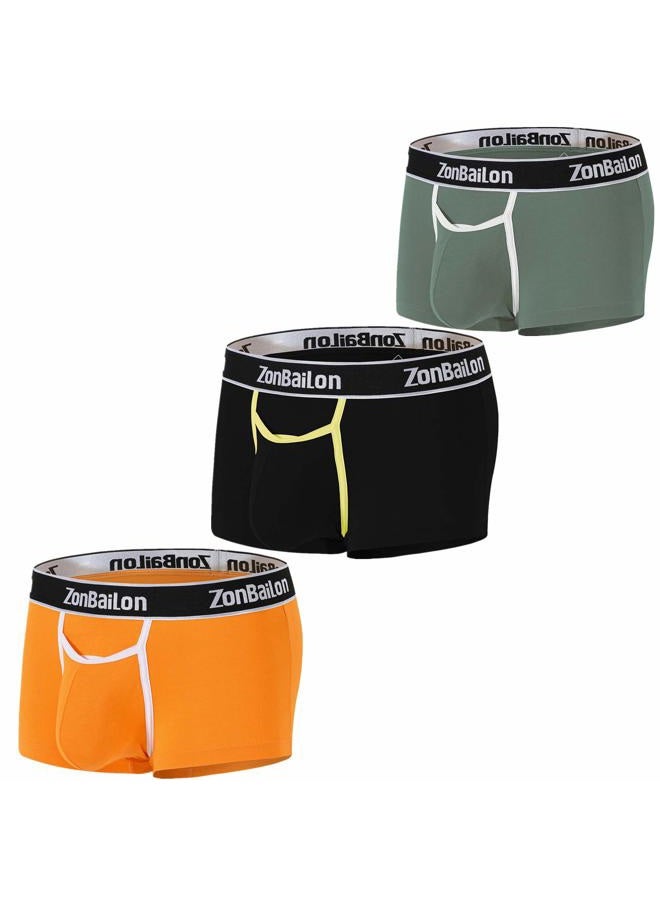 ZONBAILON 3-Pack Mens Underwear Comfy Big and Tall Underpants Pouch Open Fly M - Image 1