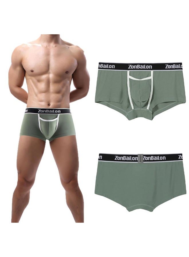 ZONBAILON 3-Pack Mens Underwear Comfy Big and Tall Underpants Pouch Open Fly M - Image 4