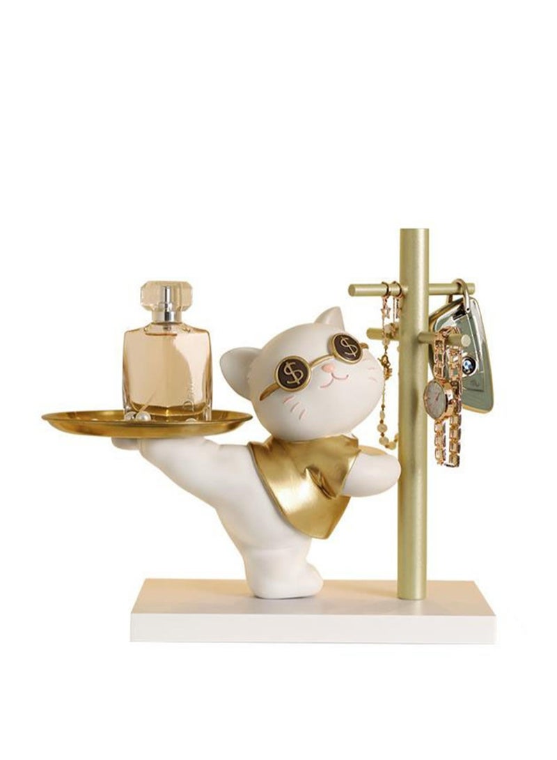 Lucky Cat Resin Crafts Storage Gift Home Ornament Key Holder - Image 1