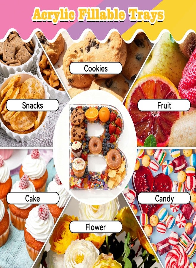 Ledido 10’’ Acrylic Letter Charcuterie Board Box, Reusable Fillable Serving Tray for Candy Cake Fruit Snack, Easy-Clean Acrylic Charcuterie Tray for Birthday Anniversary Party Decorations, Letter S - Image 5