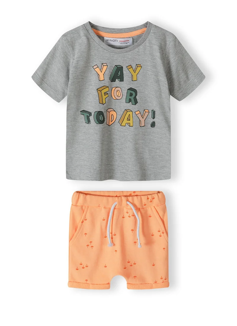 MINOTI Kids T-Shirt And Fleece Short Set
