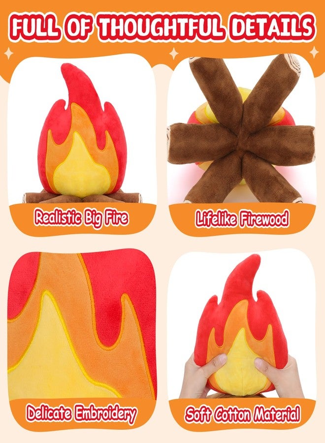 FunisFun Campfire Plush Toys, Fake Fire Firewood Plush Pillow - Realistic Flameless Campfire Decor for Adults, Cozy Home Office Room Decoration, Camping Enthusiast Gift Idea - Image 3