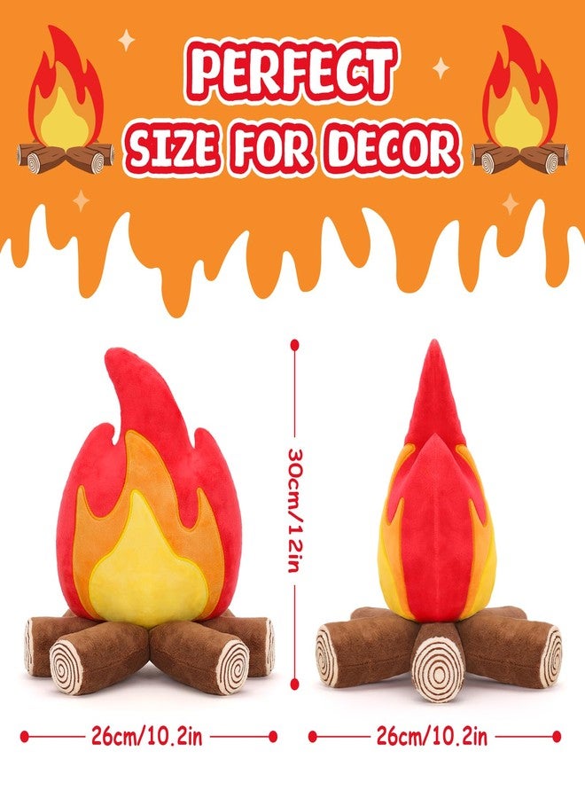 FunisFun Campfire Plush Toys, Fake Fire Firewood Plush Pillow - Realistic Flameless Campfire Decor for Adults, Cozy Home Office Room Decoration, Camping Enthusiast Gift Idea - Image 2
