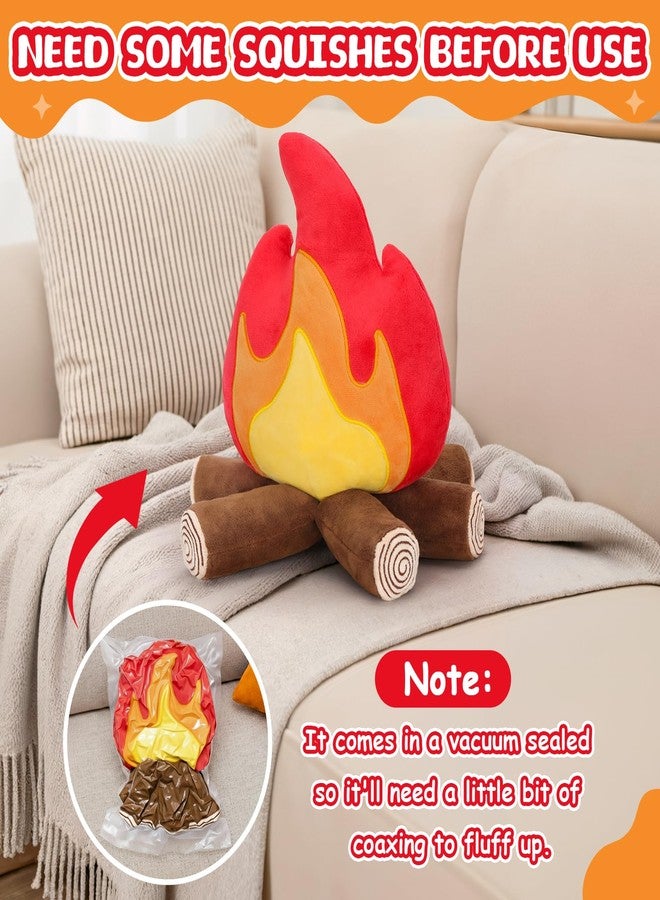 FunisFun Campfire Plush Toys, Fake Fire Firewood Plush Pillow - Realistic Flameless Campfire Decor for Adults, Cozy Home Office Room Decoration, Camping Enthusiast Gift Idea - Image 4