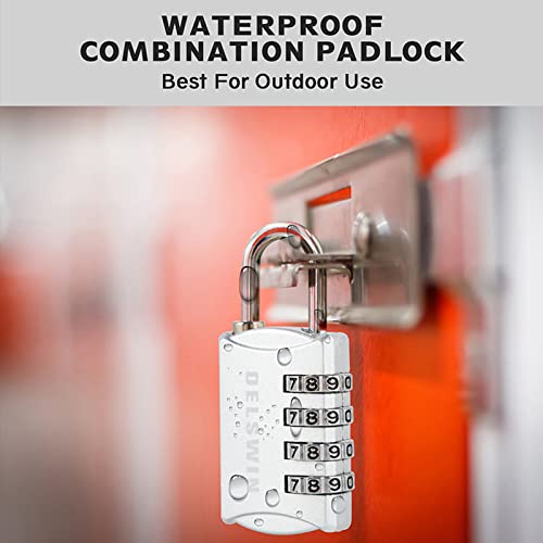 DELSWIN Small Combination Lock for Locker - 4Pack Resettable Luggage Locks for Backpack Suitcase - Gym Employee Locker Lock Combo Padlock - Image 2