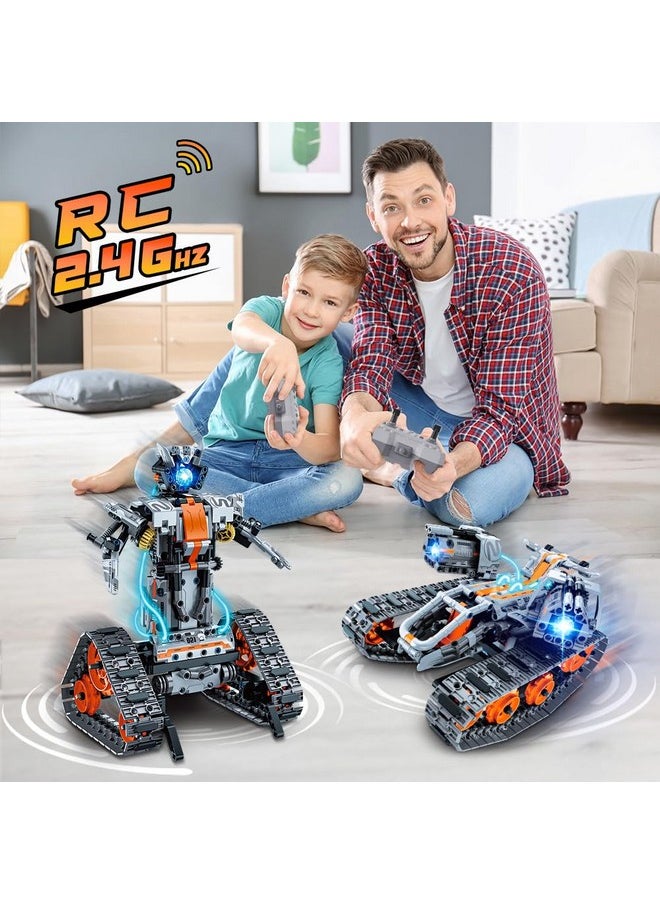 Hogokids HOGOKIDS 5 in 1 STEM Building Set with LED Light - APP & Remote Controlled Cars Building Toys Kit, RC Robot Tank Sleigh Tracked Racer 604 PCS, Toy Gifts for Kids Boys Girls Ages 6 7 8 9 10 11 12+ Year  - Image 3