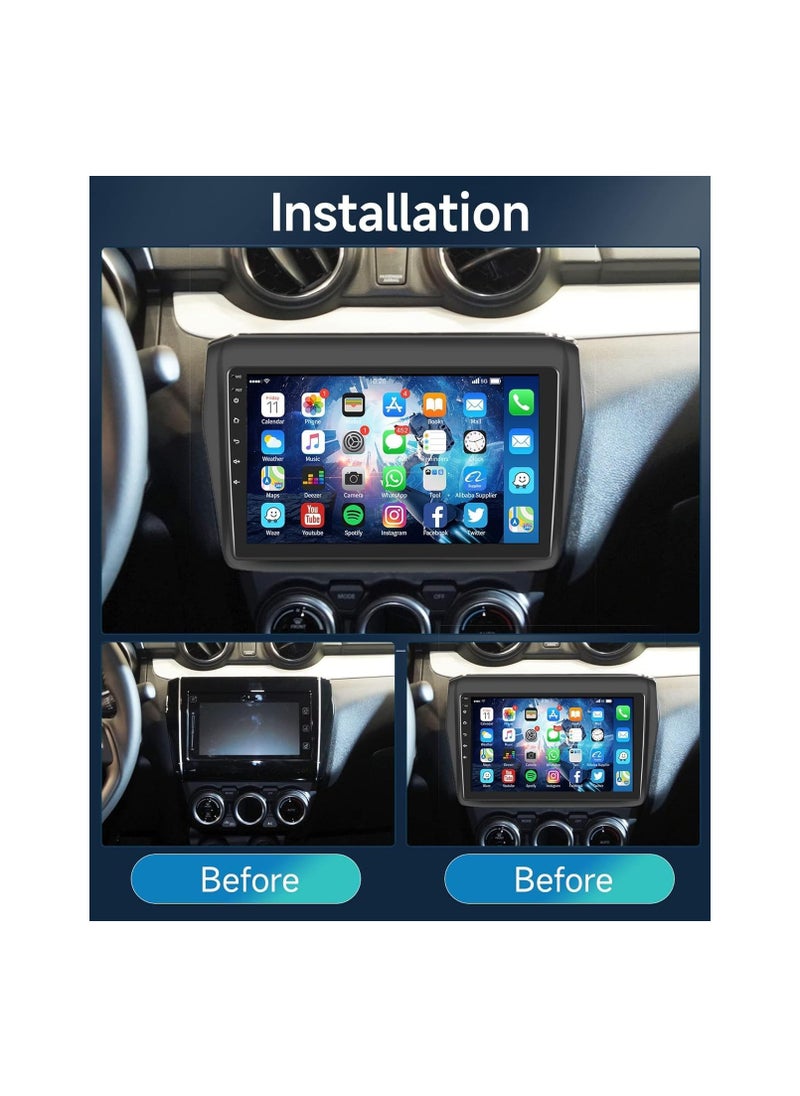 SHEZA STAR Android Car Stereo for Suzuki Swift 2017-2023 2GB RAM 32GB ROM MirrorLink WiFi BT 9 Inch Support Apple Carplay, IPS Touch Screen with AHD Camera Included  - Image 2