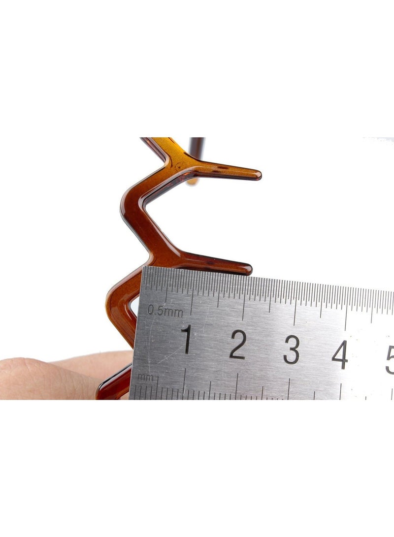 م اكس م عصابات شعر للبنات بأسنان القرش المتعرجة (عبوتان) – عصابات رأس مشطية شعر بلاستيكية متموجة غير قابلة للانزلاق مع ظهر مرن لتصفيف الشعر اليومي المريح (2، مزيج أسود) - Image 4