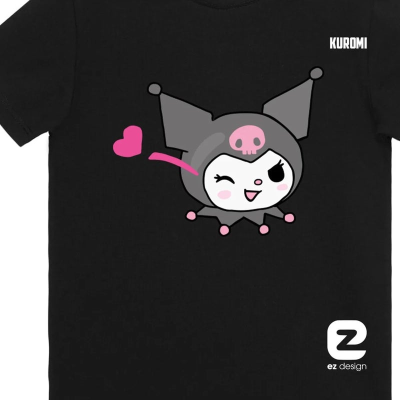 EZ Design Tr Kuromi Printed Kids T-Shirt Black/White  - Image 2