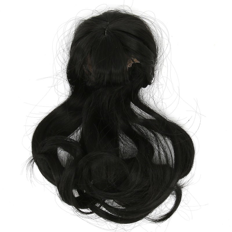 Doll Hair Wig Long Beautiful Exquisite Curly Soft High Temperature Synthetic Hair Doll Wig Black - Image 1
