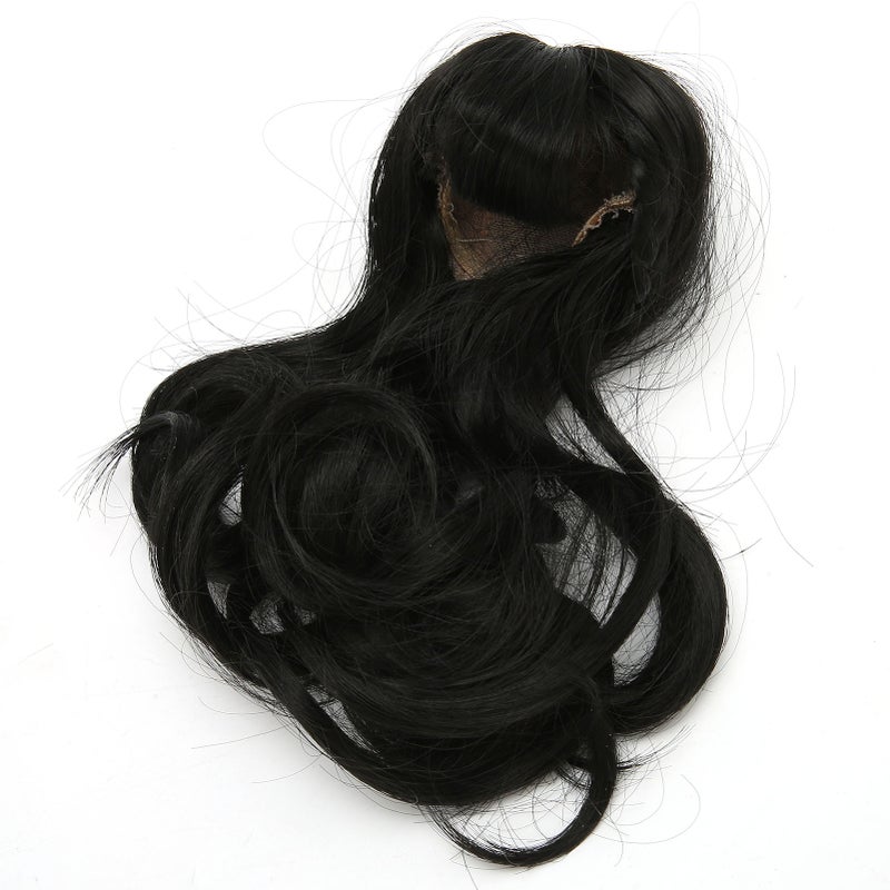 Doll Hair Wig Long Beautiful Exquisite Curly Soft High Temperature Synthetic Hair Doll Wig Black - Image 2