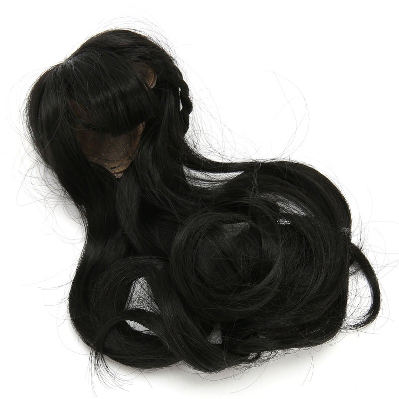 Doll Hair Wig Long Beautiful Exquisite Curly Soft High Temperature Synthetic Hair Doll Wig Black - Image 3