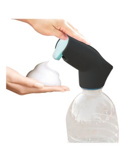 Suds2Go Refillable Caps, 2 Pack - Universal Fit Turns Most Disposable Water Bottles Into A Hand Washing Station - Includes Refillable Soap Reservoir - Conveniently Sized to Take on The Go - Black  - Image 1