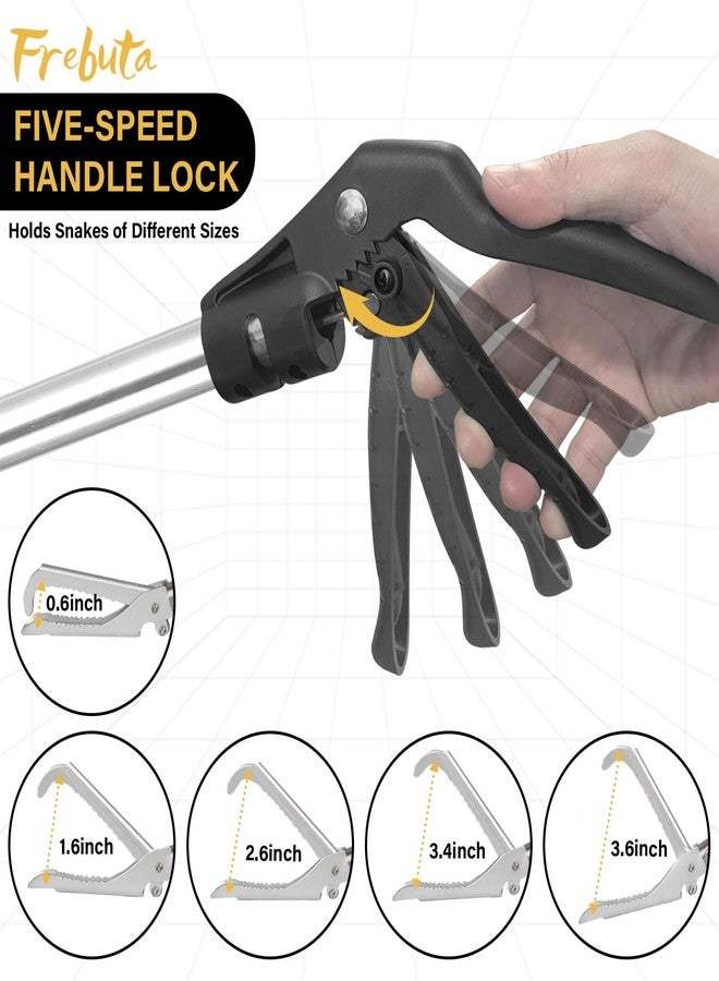 Frebuta Snake Grabber Tool Heavy Duty, 69" Snake Tongs Grabber for Rattlesnake Professional Folding Snake Feeding Tongs Wide Jaw Snake Handling Tool Long Hndle Stainless Steel Tube (Black Handle) - Image 3