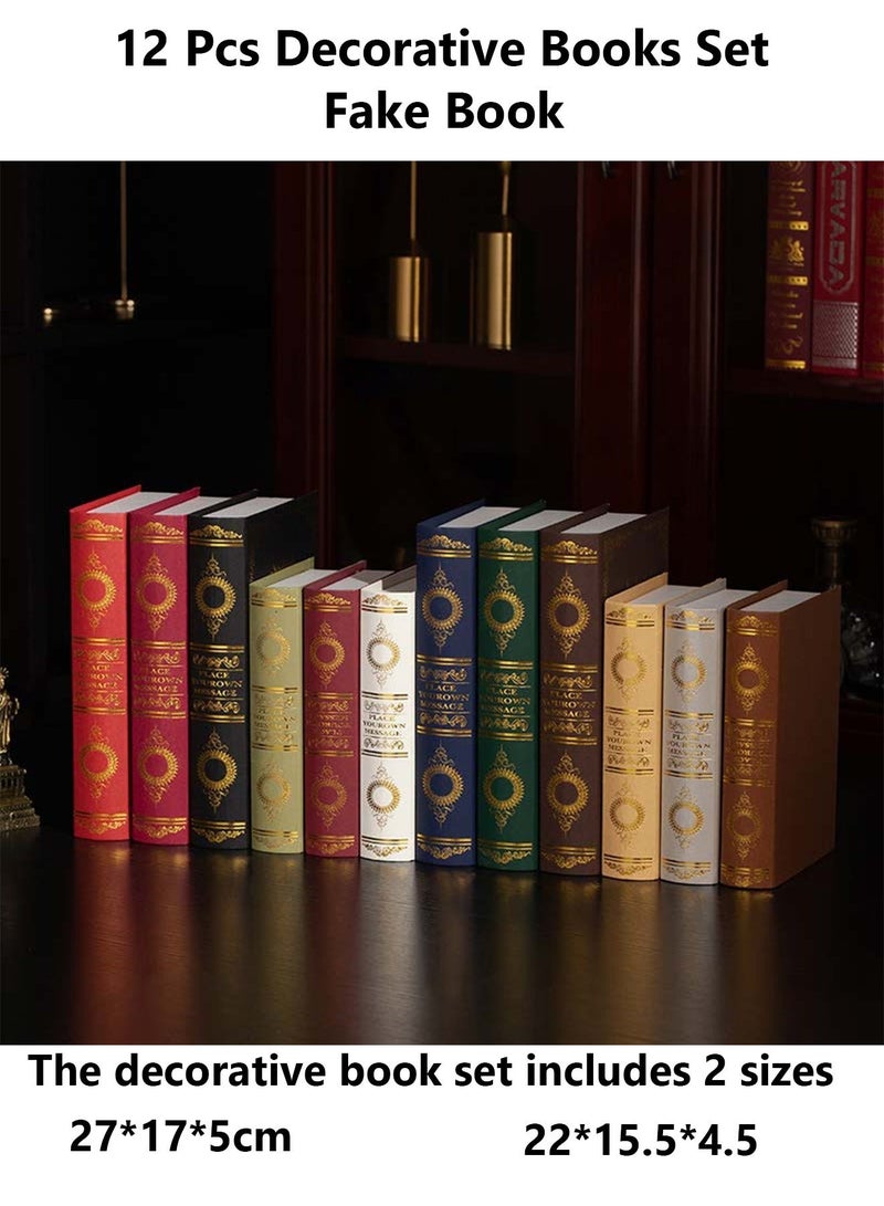 كيلا مجموعة كتب ديكورية 12 قطعة، كتب مزيفة عصرية، ديكور غلاف صلب للمنزل، المكتب، الطاولة، والرف - Image 3