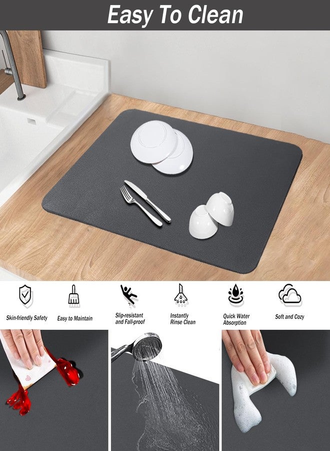 WIFER Dish Drying Mat - Large 24"x 16" Hide Stain Rubber Backed Absorbent for Kitchen Counter, Quick Drying, Non-Slip, Easy to Clean, Perfect Coffee Mat Coffee Bar Accessory & Under Appliance Mat - Image 5