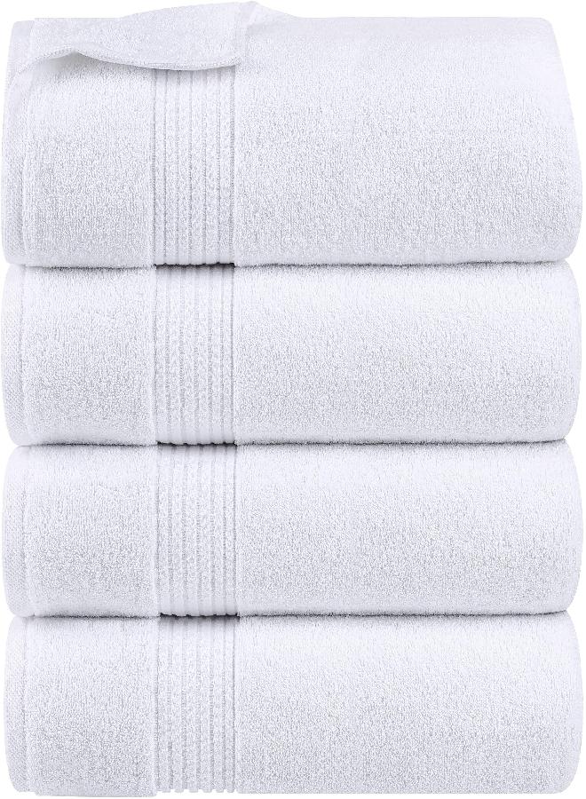 Utopia Towels Utopia Towels - Bath Towels Set - Luxurious 600 GSM 100% Ring Spun Cotton - Quick Dry, Highly Absorbent, Soft Feel Towels, Perfect for Daily Use (Pack of 4) (27 x 54, White) 