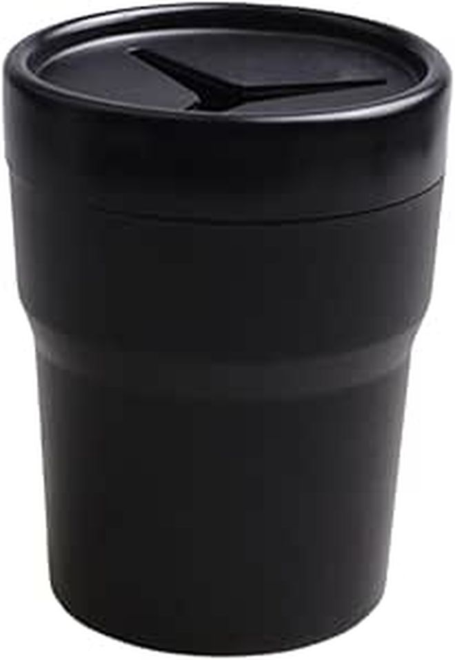 Black Car Cup Holder Organizer For Coins Phone Cards Storage Vehicle Easy Installation Space Saving Design - Image 1