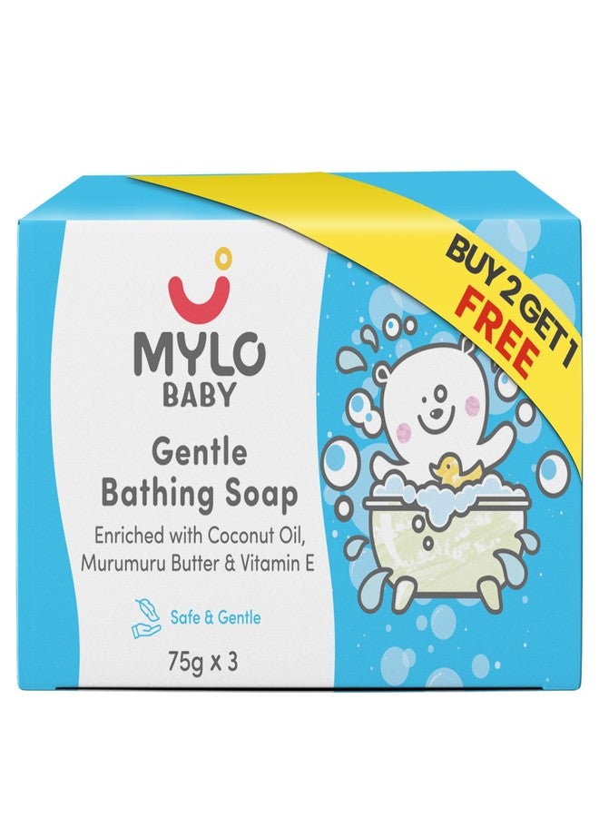 Mylo Baby Soap | Cleanses Gently | Retains Moisture | Easy to Apply | Suitable for 0-3 Years | 75 gm (Pack of 3) - Image 1