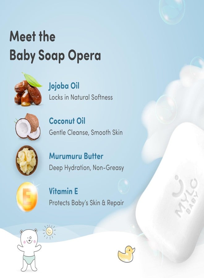 Mylo Baby Soap | Cleanses Gently | Retains Moisture | Easy to Apply | Suitable for 0-3 Years | 75 gm (Pack of 3) - Image 3