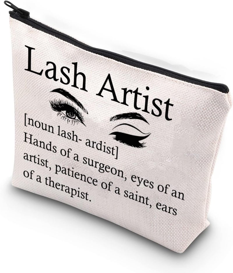 XYANFA Lash Tech Makeup Bag Gift For Makeup Artist Coworker Gift Salon Gift Stylist Gift Esthetician Gift Lash Artist Cosmetic Bag (Lash Artist noun)