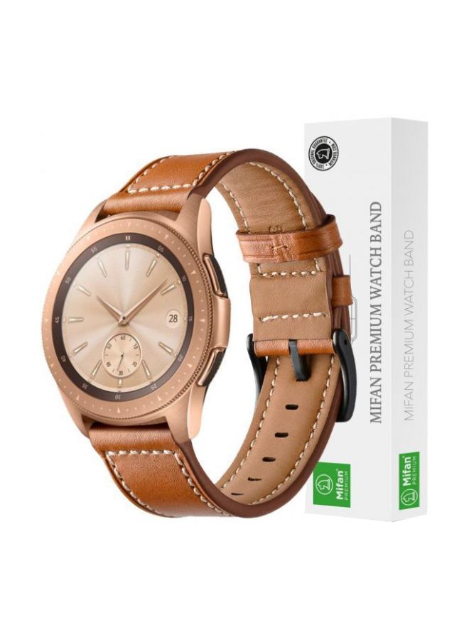 NIBEMINENT Replacement Band For Samsung 2018 Galaxy Watch 42mm Brown