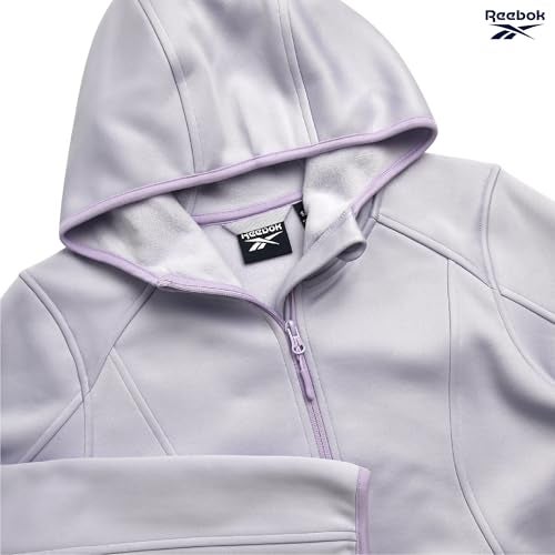 Reebok Womens Jacket - Athletic Performance Softshell Zip Up Fleece Jacket with Hood - Lightweight Jackets for Women, Size Medium, Lavender - Image 5