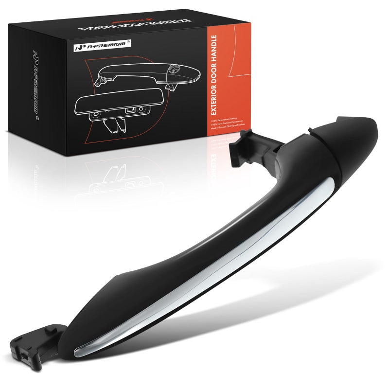 A-Premium APremium Front Right or Rear Exterior Door Handle Compatible with Kia Forte 20142018 Sedan Forte Koup 20142017 Coupe Forte5 20142018 Hatchback Black Housing with Chrome Lever - Image 2