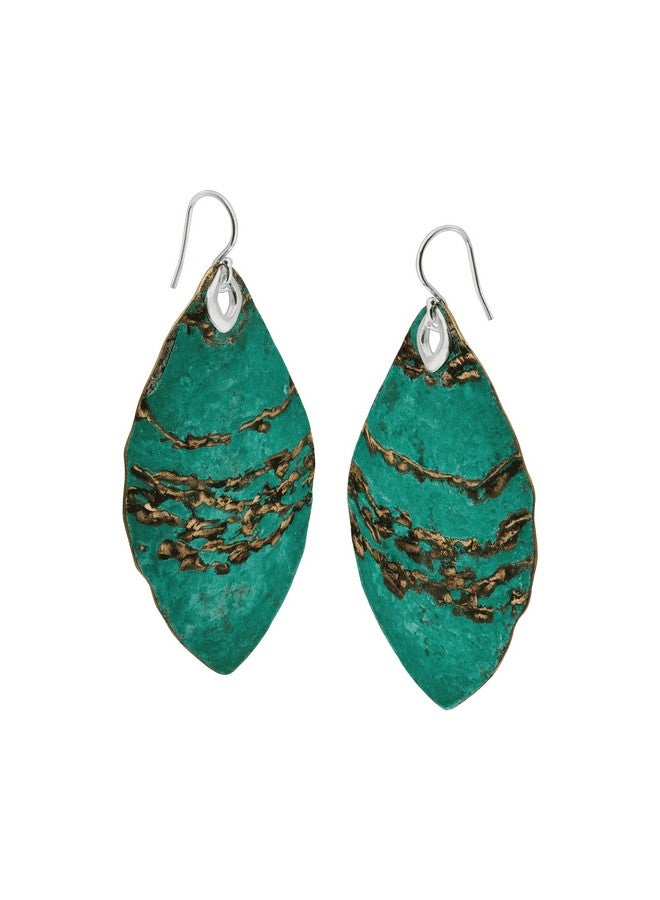 Silpada 'Emerald Pools' Drop Earrings In Green Patina Brass And Sterling Silver - Image 3