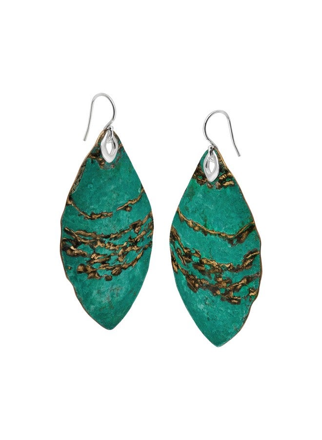 Silpada 'Emerald Pools' Drop Earrings In Green Patina Brass And Sterling Silver - Image 2