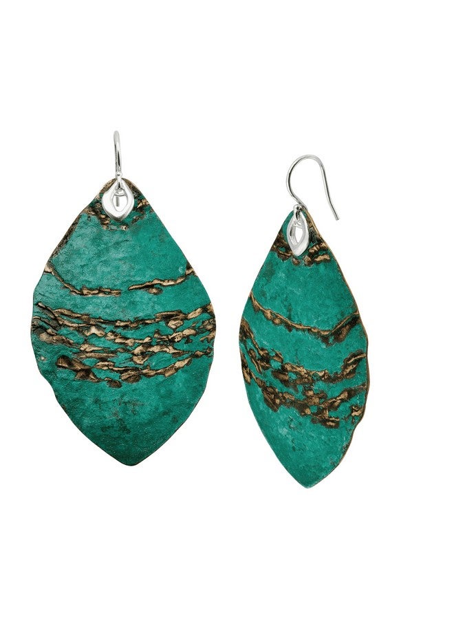 Silpada 'Emerald Pools' Drop Earrings In Green Patina Brass And Sterling Silver - Image 1