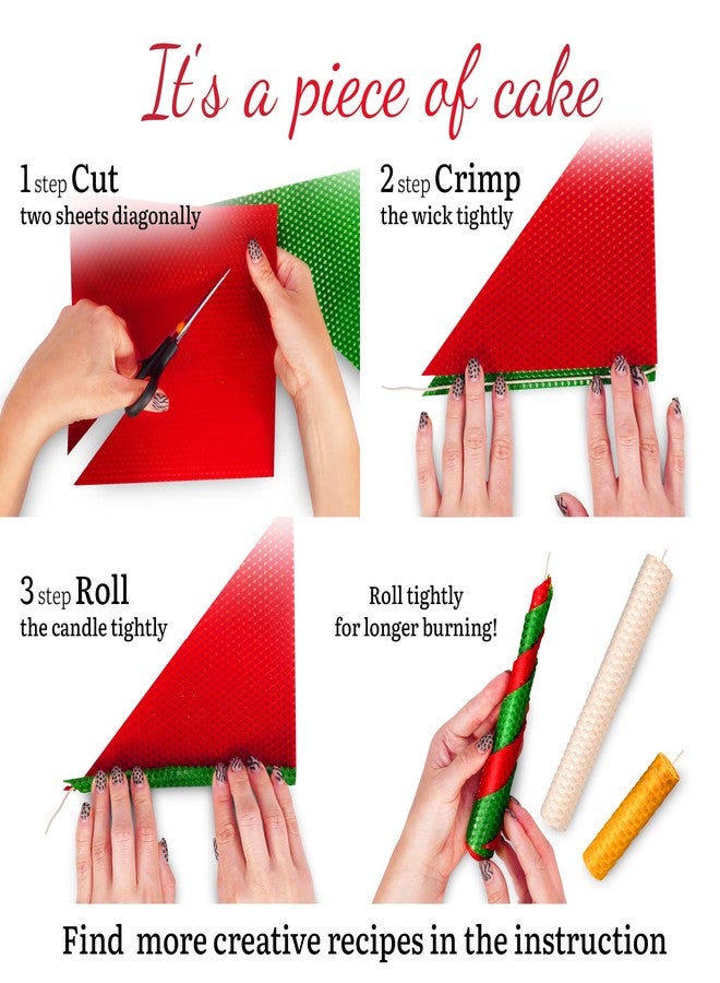 Candleology Christmas Candle Rolling Kit - Beeswax Candle Making Kit for Kids & Adults (Christmas, Hanukkah, Kwanzaa) - DIY Winter Candles Craft Project - Image 3