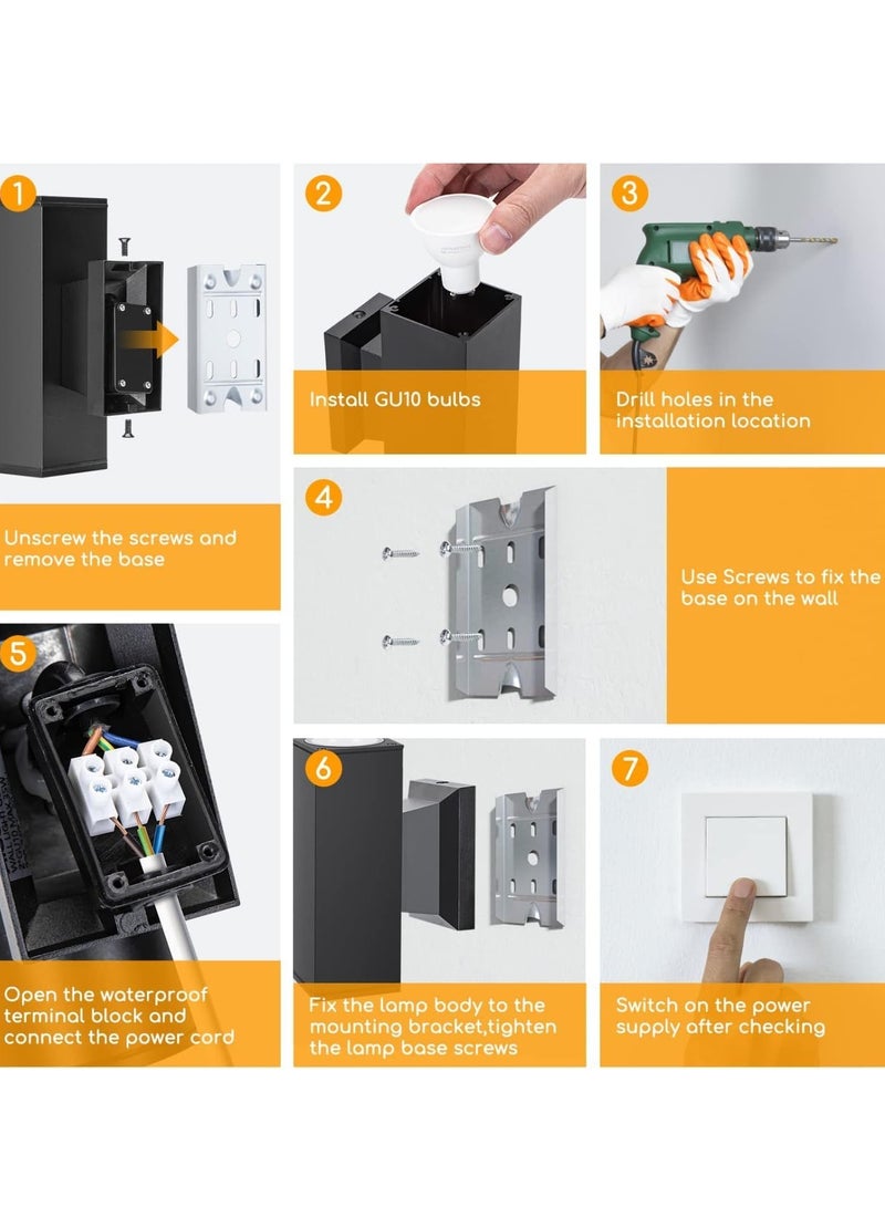 شروق الشمس ضوء الجدار الأسود الحديث في الهواء الطلق - Image 5