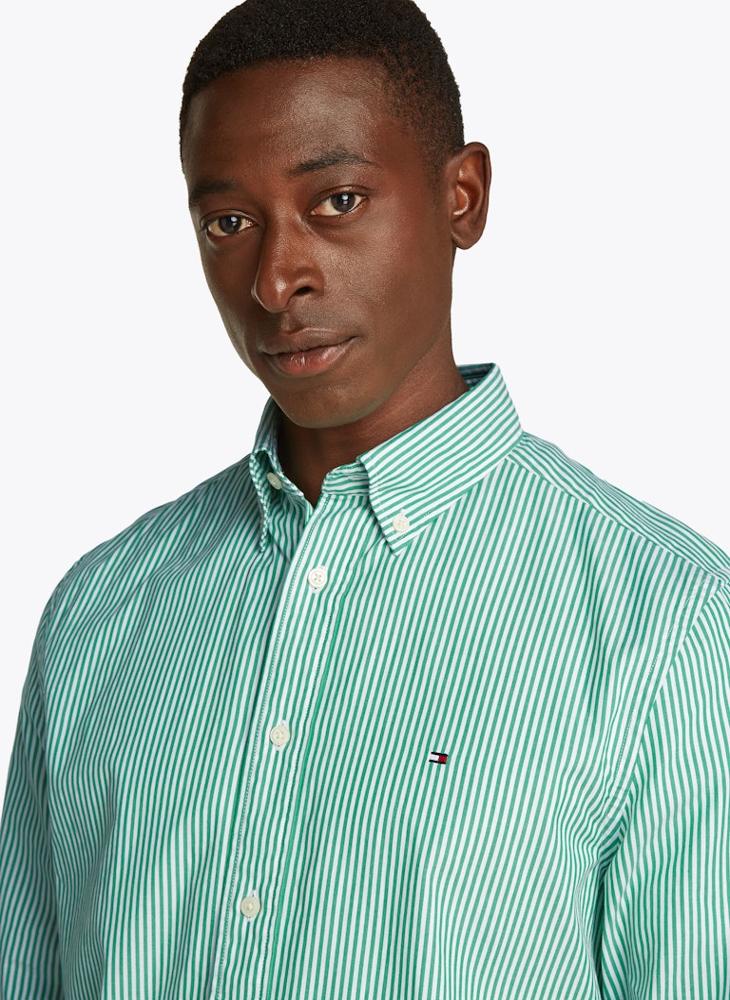 TOMMY HILFIGER Regular Fit Flex Cotton Classic Poplin Stripe Shirt  - Image 3