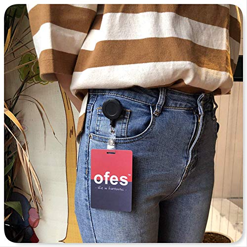 QREEL - 2 Pack - Retractable ID Name Badge Holder Reels with Swivel Alligator Clip (Black) - Image 5