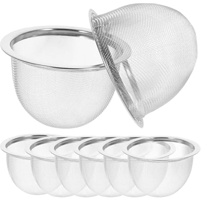 rayihni Teapot Mesh Strainer Infuser Filter Replacement Stainless Steel Tea Pot Drain Net 8Pcs Reusable Loose Leaf Tea Herb Strainer Tea Infuser 7 2Cm - Image 1