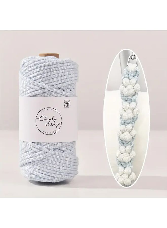 1 Roll Macrame Crafting Rope Natural Color Thick 5mm Diameter Strong Flexible Polyester Wire Like Strand for Macrame Basket Making Jewelry Tapestry Home Decor Multi Purpose Crafting Cord Supplies Decorative Rope Durable Yarn - Image 1