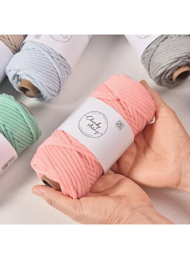 1 Roll Macrame Crafting Rope Natural Color Thick 5mm Diameter Strong Flexible Polyester Wire Like Strand for Macrame Basket Making Jewelry Tapestry Home Decor Multi Purpose Crafting Cord Supplies Decorative Rope Durable Yarn - Image 2