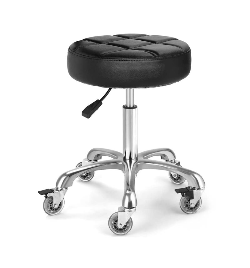 McDooFly Adjustable Heavy Duty Stool - Rolling Stools with Locking Caster Wheels - Swivel Stools Backless Chair for Beauty Hair Salon Spa Home Kitchen Office Shop Massage(Black, Height 18 to 22 in) - Image 1