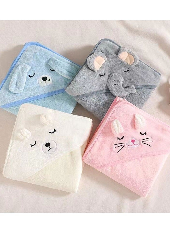 Baby Bath Towels Newborn Hooded Baby Towel Ultra Absorbent and Soft Cotton Hooded Washcloth for Baby Toddler Infant Unisex Hooded Baby Bath Towel - Image 3