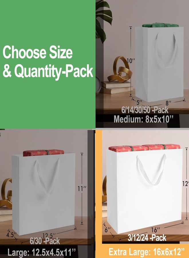 MOXARYSU White Gift Bags With Handles: 16x6x12 Inch 3pcs Extra Large White Paper Gags Bulk For Party Shopping Birthday Wedding - Image 2